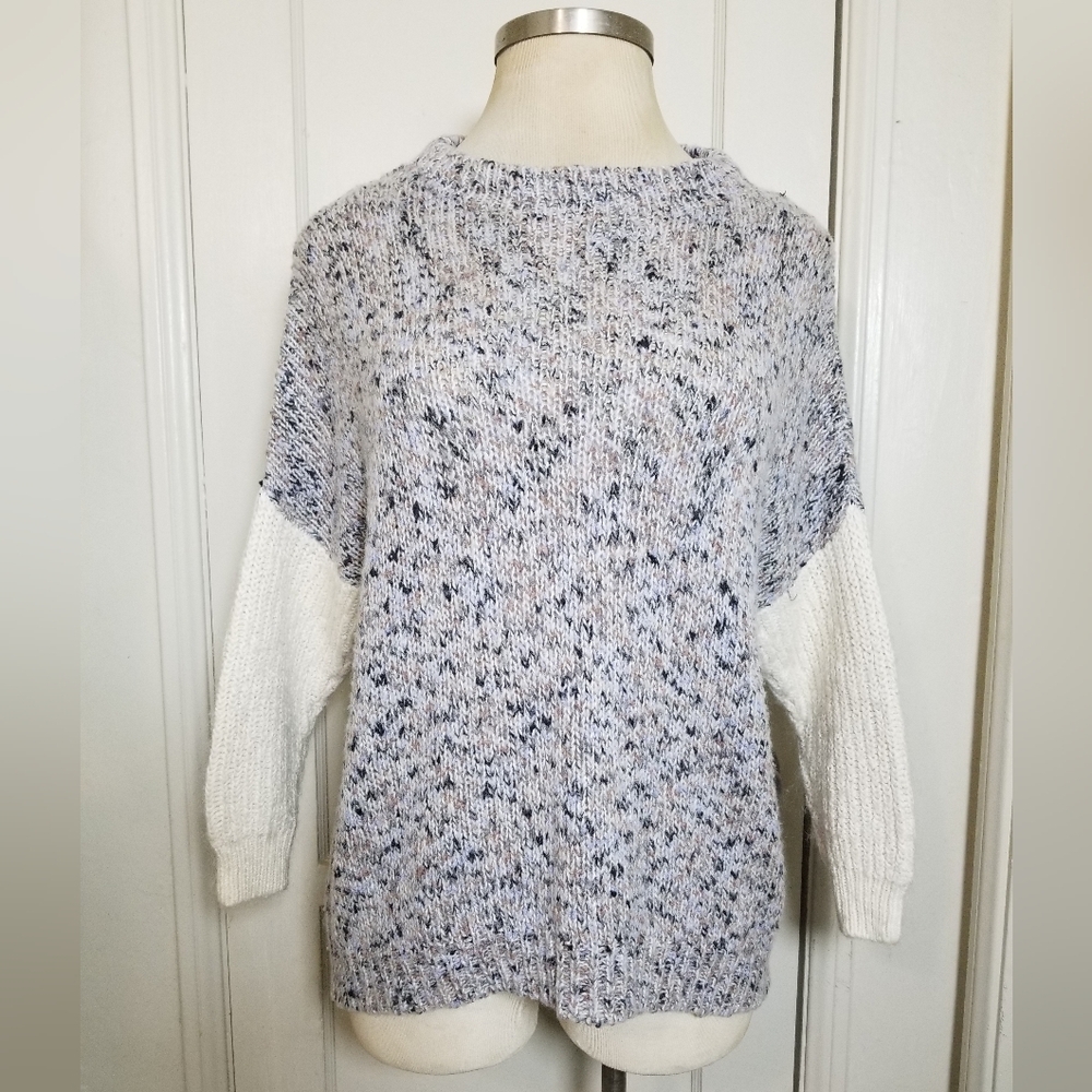 SI*IAE cream Tan Wool Mohair Blend High Neck Sweater M